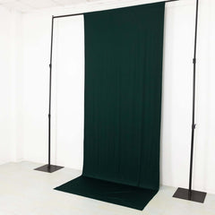 Hunter Emerald Green 4-Way Stretch Spandex Event Curtain Drapes, Wrinkle Free Backdrop Event Panel with Rod Pockets - 5ftx12ft