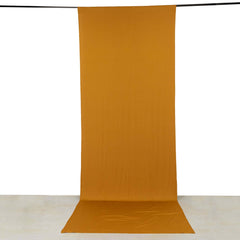 Gold 4-Way Stretch Spandex Event Curtain Drapes, Wrinkle Free Backdrop Event Panel with Rod Pockets - 5ftx14ft