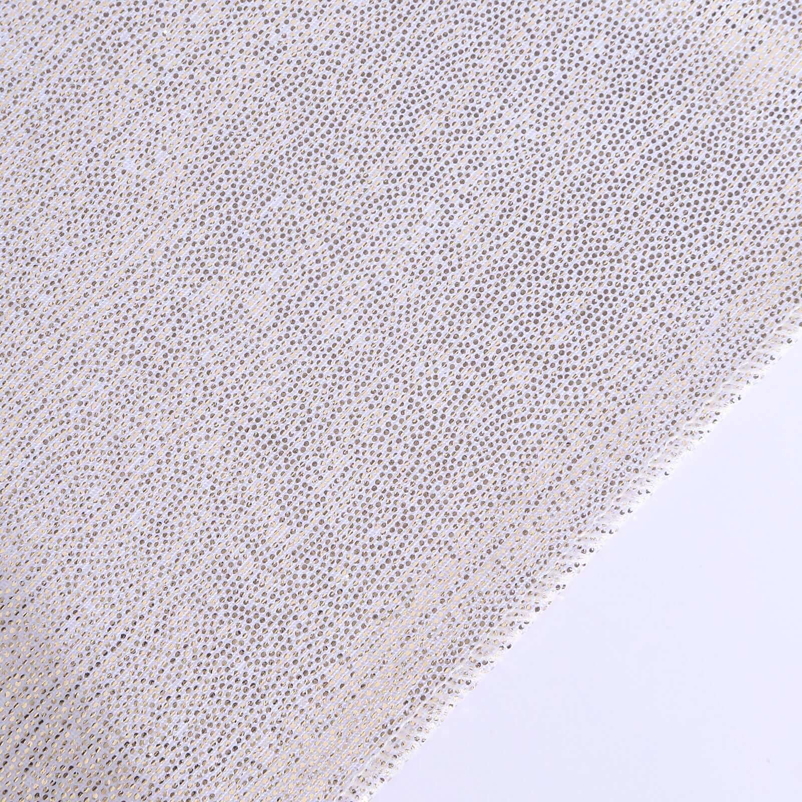 Polyester 12"x108" Table Runner Beige Shimmer Sequin Dots - Wrinkle-Free Finish Table Linen