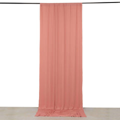 Dusty Rose 4-Way Stretch Spandex Event Curtain Drapes, Wrinkle Free Backdrop Event Panel with Rod Pockets - 5ftx12ft
