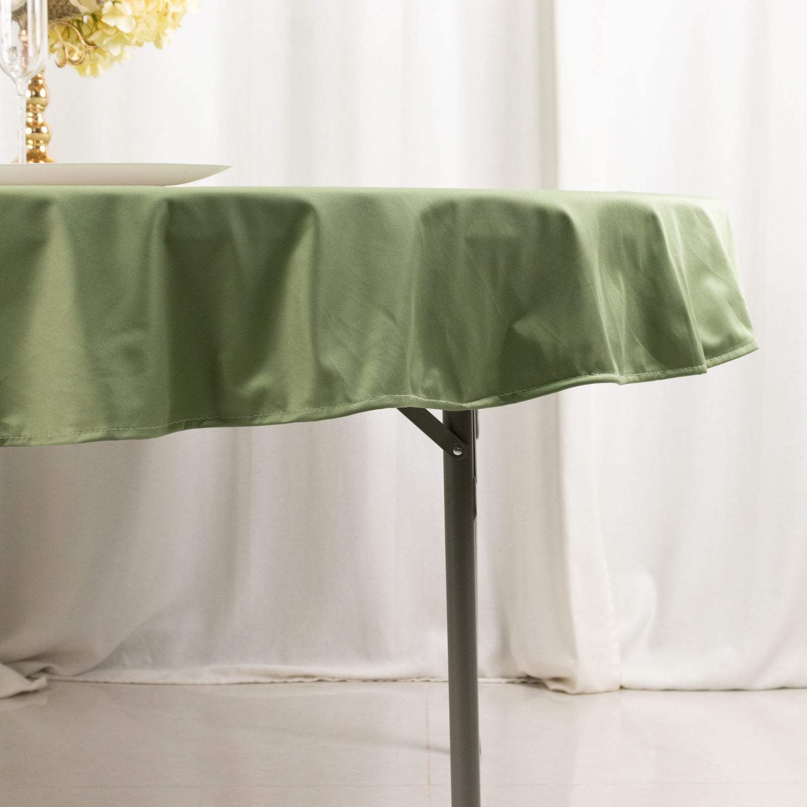 Scuba Round 70" Tablecloth Dusty Sage Green - Wrinkle Free & Stain Resistant Table Cover