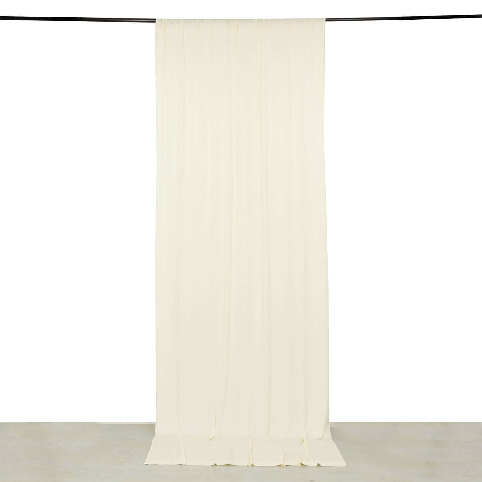 Ivory 4-Way Stretch Spandex Event Curtain Drapes, Wrinkle Free Backdrop Event Panel with Rod Pockets - 5ftx12ft