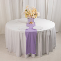 Scuba Polyester 12"x108" Table Runner Lavender Lilac - Wrinkle-Free Table Linen