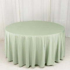 Scuba Round 120" Tablecloth Sage Green - Wrinkle Free & Stain Resistant Seamless Table Cover