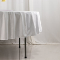 Scuba Round 90" Tablecloth White - Wrinkle Free & Stain Resistant Table Cover for Weddings and Banquets