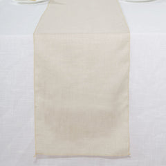 Faux Linen 12"x108" Table Runner Beige - Slubby Textured & Wrinkle Resistant Table Decor
