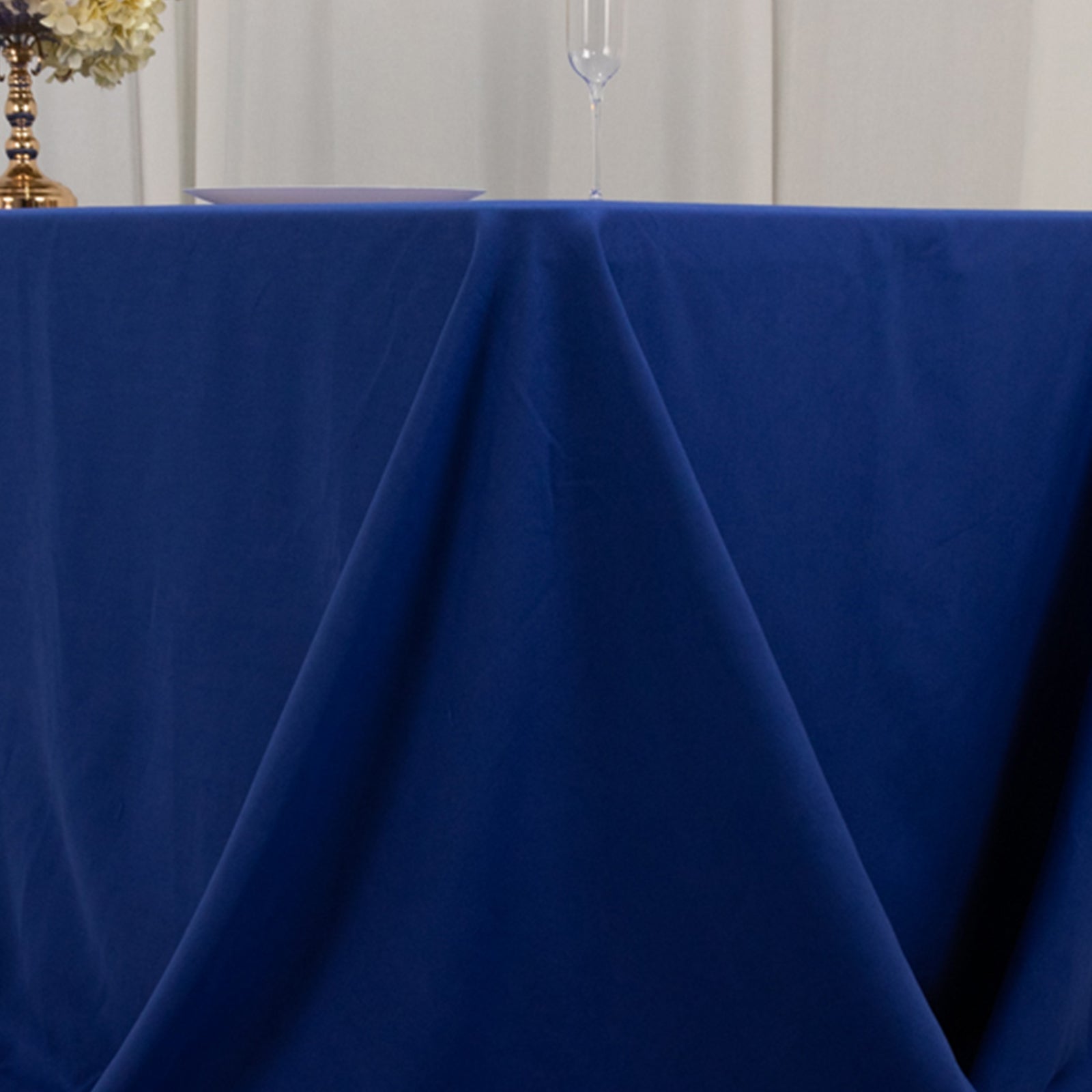 Cotton Blend 90"x156" Rectangle Tablecloth Royal Blue - Seamless Wrinkle-Resistant Table Cover