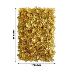 11 Sq ft. Gold UV Protected Hydrangea Flower Wall Mat Backdrop - 4 Artificial Panels